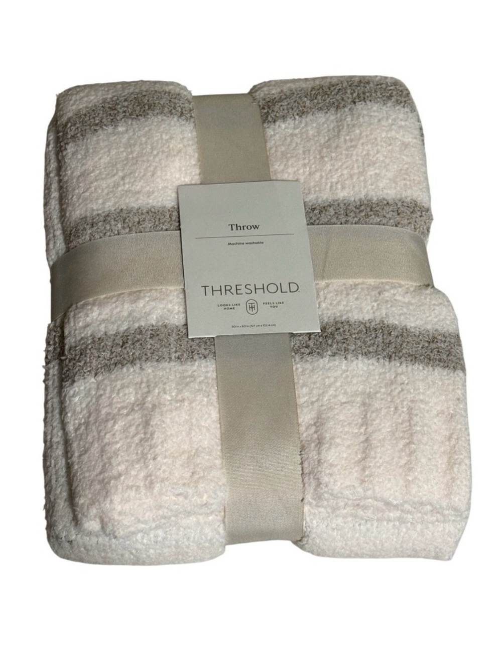 Soft Knit Throw Blanket Beige Ivory Neutral Cozy Sensory Friendly Grandmillenial